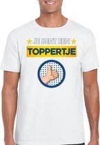Wit feest shirt - Je bent een toppertje met duim omhoog voor heren S
