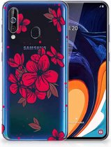 Back Case Geschikt voor Samsung A60 TPU Siliconen Hoesje Blossom Rood