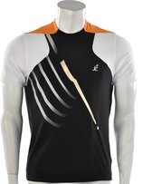 Australian - T-shirt Heren - Sportshirt - 46 - Zwart/Wit/Oranje