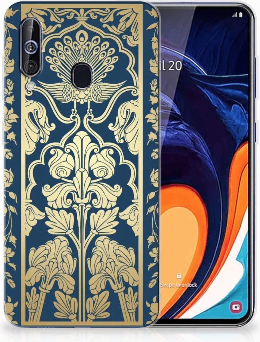 Samsung Galaxy A60 TPU Case Beige Flowers