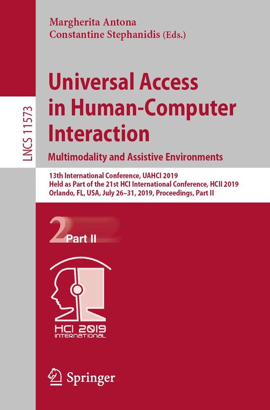 Foto: Lecture notes in computer science 11573 universal access in human computer interaction multimodality and assistive environments