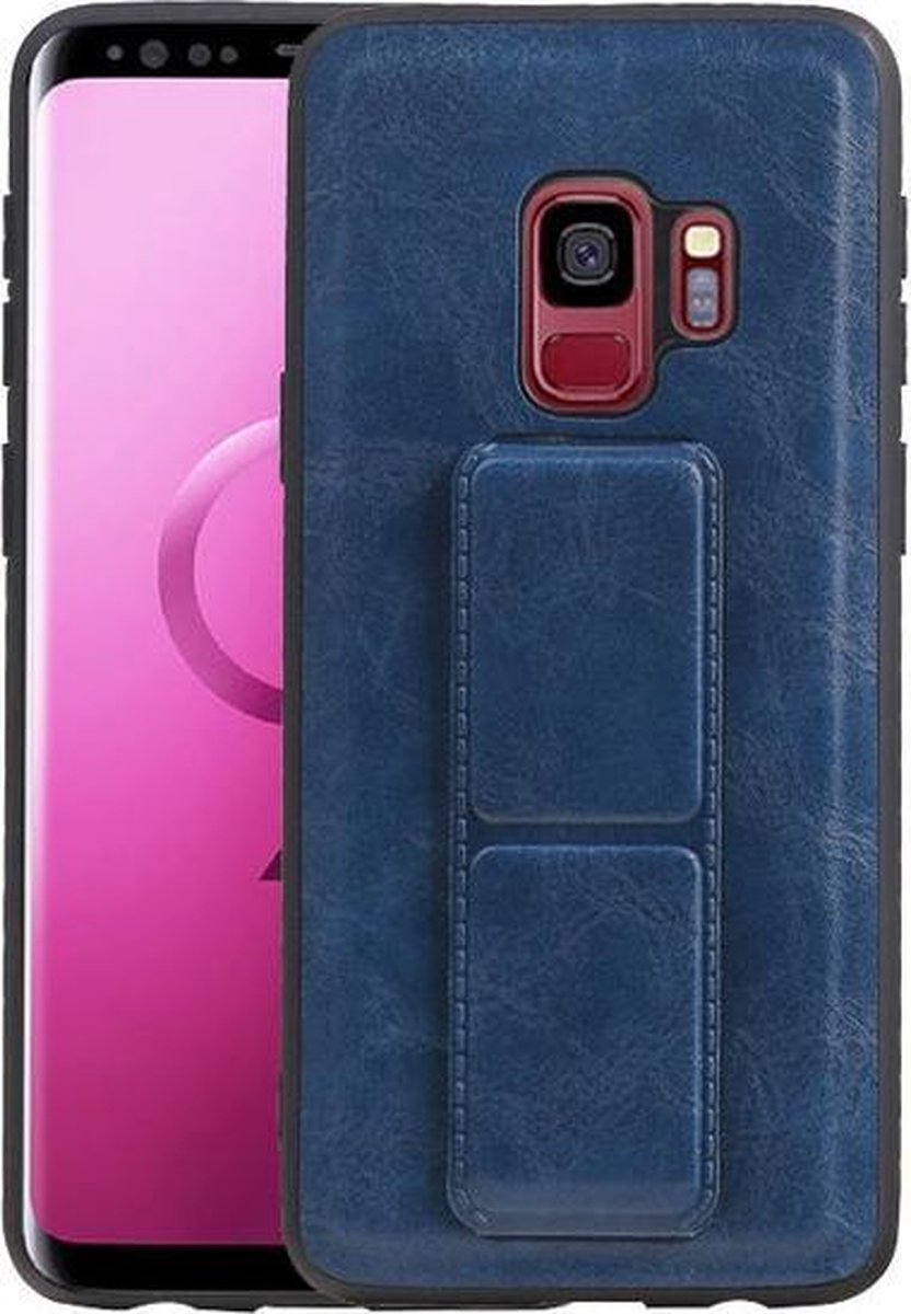 Grip Stand Hardcase Backcover voor Samsung Galaxy S9 Blauw