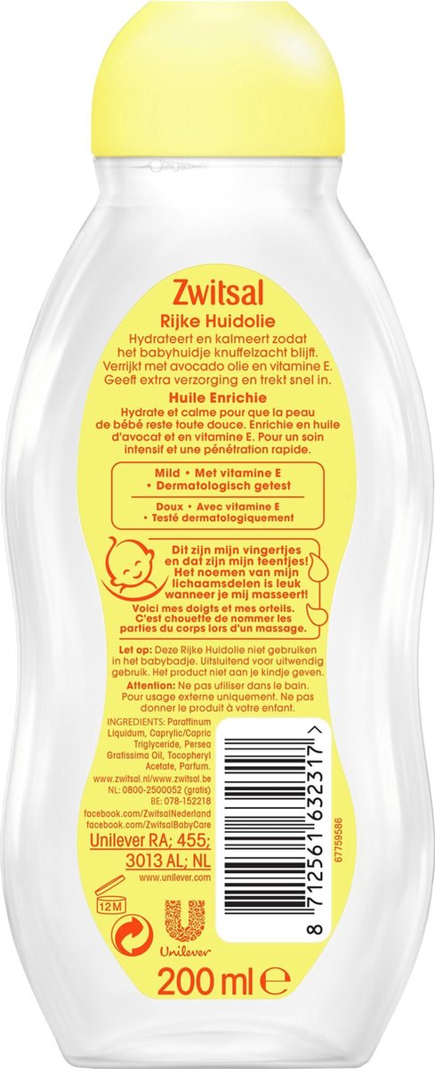 Zwitsal Rijke Huidolie avocado - 2 x 200 ml - Voordeelverpakking van Zwitsal — afbeelding 3