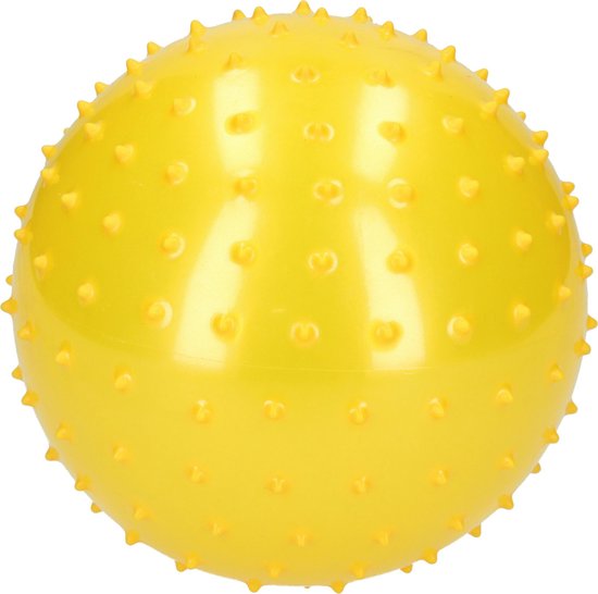 Summerplay Stekelige Bal – Opblaasbaar van Zacht 15cm tot Hard 19cm | Speelgoed Bal | Lacrosse bal | Kinder Bal | Massage Bal | Triggerpoint – Geel