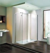 Douchewand Walk-In Inloopdouche 6mm gehard easy clean glas transparant 185x97cm - Volente Curved Eastbrook