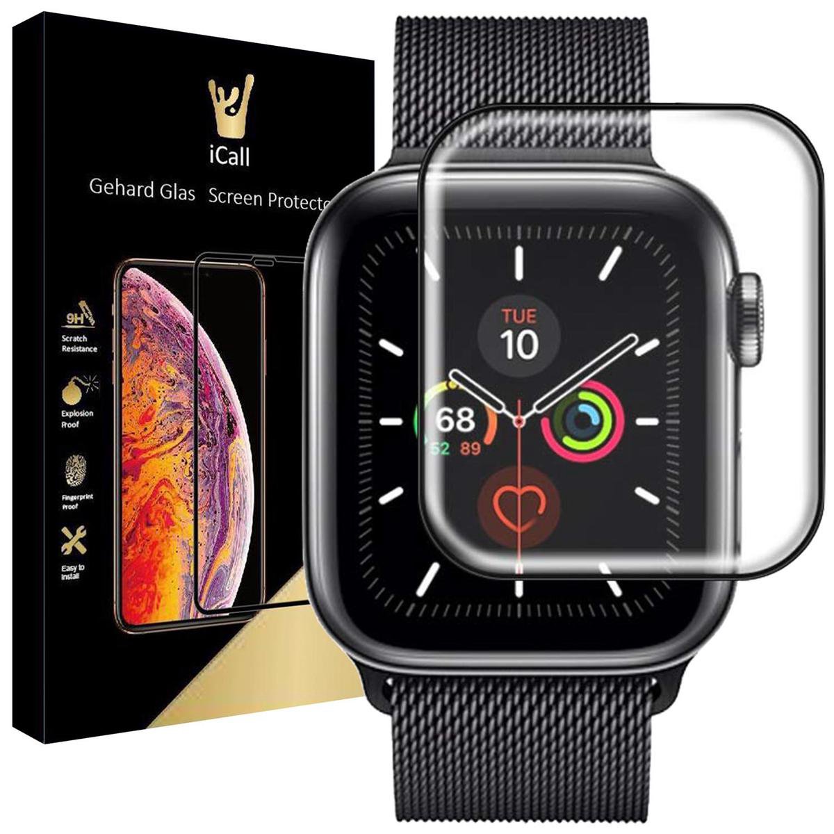 Screenprotector geschikt voor Apple Watch Series 5 (40 mm) - PET Folie Full Screen Cover