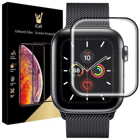 Apple Watch Series 5 (40 mm) Screenprotector - Glas PET Folie Transparant -  Full... | bol.com