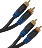 Reconnect premium Tulp stereo audio kabel / zwart - 1 meter