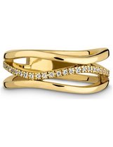 QUINN - Ring - Dames - Geel goud 585 - Top W. (G)si. - Weite 56 - 5216006