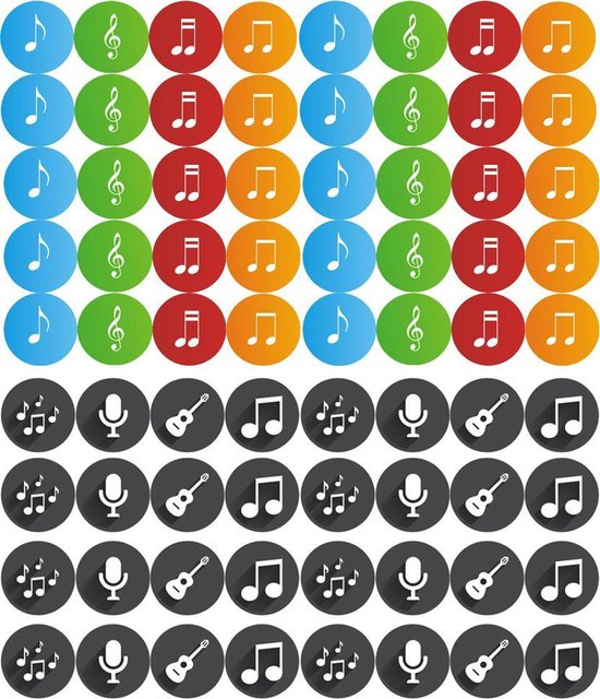 736 Muziek Stickers | Muzieknoten Stickers | 10 mm Stickers voor Muziekles | Muziekschool Beloningstickers, Muziekstickers | Muzieknoten Stickers | Kadootje Muziekjuf, Kadootje Muziekmeester | Klein Cadeautje Muziek | Fotoboek Stickers | Scrapbooking