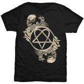 Him Heren Tshirt -M- Bone Sculpture Zwart