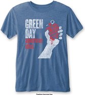 Green Day Heren Tshirt -L- American Idiot Vintage Blauw