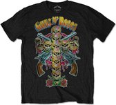 Guns N' Roses - Skull Cross 80s Heren T-shirt - L - Zwart