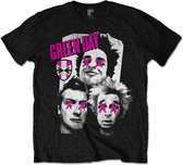 Green Day - Patchwork Heren T-shirt - XL - Zwart