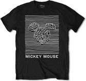 Disney Heren Tshirt -XL- Mickey Mouse Unknown Pleasures Zwart