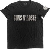 Guns N' Roses Heren Tshirt -2XL- Logo & Bullet Circle Zwart