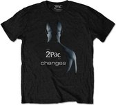 Tupac Heren Tshirt -S- Changes Zwart