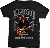Lemmy Kilmister - Iron Cross Stone Deaf Forever Heren T-shirt - L - Zwart