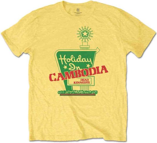 Foto: Dead kennedys heren tshirt l holiday in cambodia geel