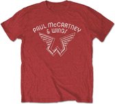 Paul McCartney Heren Tshirt -M- Wings Logo Rood