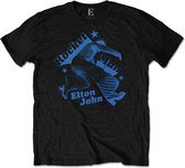 Elton John Heren Tshirt -XXL- Rocketman Jump Zwart