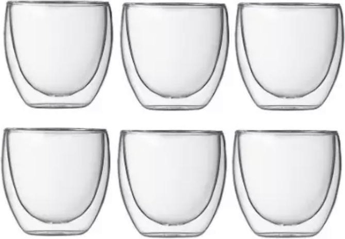 kruising Om toestemming te geven Guggenheim Museum Dubbelwandige glazen espressokopjes - Langer warm door glas - koffiekopjes  van 80 ml -... | bol.com