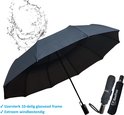 Beefree Automatische Stormparaplu - Paraplu – Automatisch, opvouwbaar & Windproof tot 100km p/u - Ø 107 cm - 10 panelen - Dubbele laag - Zwart