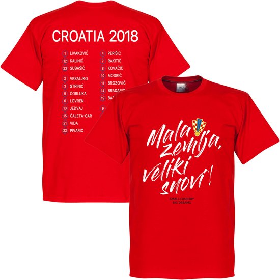 Kroatië Mala Zemlja, Veliki Snovi WK 2018 Selectie T-Shirt - Rood - XXXL