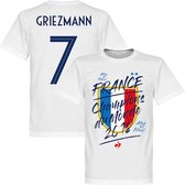 Frankrijk Champion Du Monde Griezmann T-Shirt - Wit  - 5XL