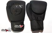 Lederen Bokshandschoenen Power Line Mat Zwart 16 OZ