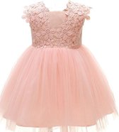 Prachtige roze feestkleed, leuk voor een photoshoot, doop, verjaardag of feestje - Lotte 74/80