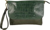 Mandoline Crossbody Dames Clutch - Groen Croco