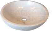 NATUURSTENEN WASKOM WIT MARMER ROND 38X38X12 CM