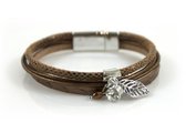 Petra's Sieradenwereld- *Leren armband camel met magneetsluiting (796)