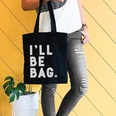 Canvas tas Katoenen tas -  Shopper dames stoer zwart 'I'll Be Bag'