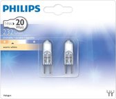 2 lampjes Philips Halogeen 14 W (20 W) G4 Warm white Capsule Halogeenlamp Steeklampje 20watt
