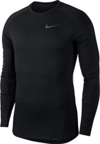 Nike Pro Warm Top - Thermoshirt  - zwart - XL
