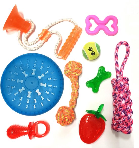 onhandig handig Kijkgat Hondenspeeltjes - Puppy Speelgoed Pakket - 9 leuke en interactieve speeltjes  voor je... | bol.com