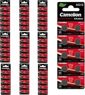Camelion AG13/LR44/76A/V13GA/A76 1.5v Alkaline knoopcel batterij - 100 Stuks (10 Blisters a 10St)