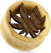 14 mm Double-flared tunnel weed blad bamboe
