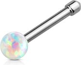 Neus piercing opal wit