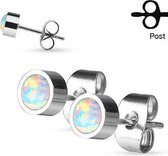 Oorbellen rond met opal steen ©LMPiercings