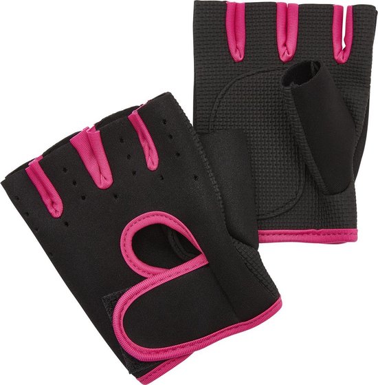 voor Lil hamer Fit Essentials Fitness Handschoenen Zwart/roze Medium | bol.com
