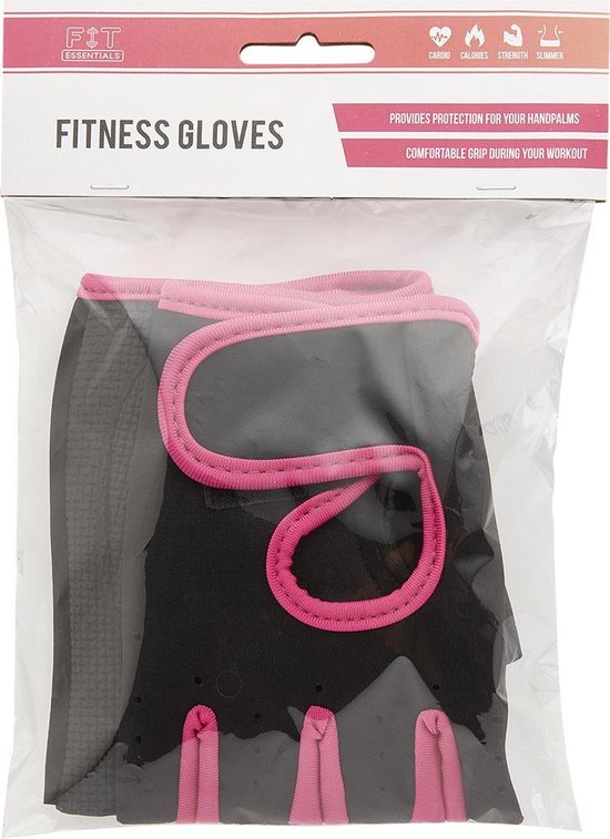 Gants Fit Essentials Fitness Zwart/ rose Medium