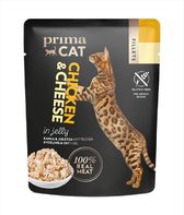 PrimaCat Filets - Natvoer Kat - Kip & Kaas - Gelei - 50 gram 24 stuks