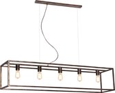 Hanglamp zwart of roest E27x5 1500mm lang
