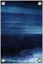 Tuinposter –Blauwe Stippen – 100x150cm Foto op Tuinposter (wanddecoratie voor buiten en binnen)