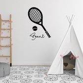 Muursticker Tennis met naam | Muurstickers kinderkamer | Kinderkamer wanddecoratie | kinderkamer muur | Muur sticker kind | Muursticker laten maken