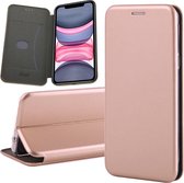 Hoesje geschikt voor iPhone 11 - book case cover leer wallet roségoud