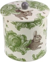 Bewaarbus Rabbit & Cabbage - Bewaarblik - Koektrommel - Rond - Blik - Ø 17 x 17,3 cm - Thornback & Peel